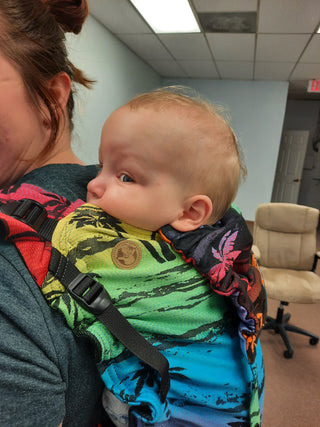 Baby A testing our Preschool Onbuhimo