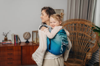 Preschool size wrap conversion waist-less onbuhimo baby backpack carrier in design Airglow.