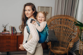 Preschool size wrap conversion waist-less onbuhimo baby backpack carrier in design Airglow.
