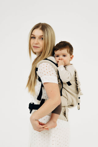 Preschool size wrap conversion soft structured baby backpack carrier (SSC) in bamboo / cotton luxury design Track