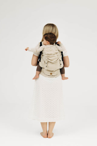 Preschool size wrap conversion soft structured baby backpack carrier (SSC) in bamboo / cotton luxury design Track