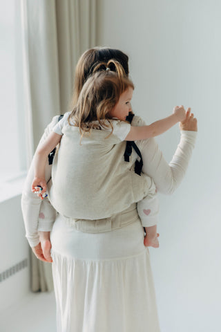 Preschool size soft structured baby backpack carrier in limited edition luxury fabric design Airy