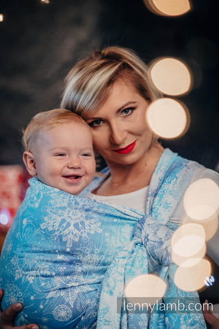 Snow Queen 100% cotton long woven wrap available for a limited time at Mama & Roo's!