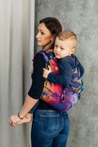 Preschool size wrap conversion waist-less onbuhimo baby backpack carrier in design Jurassic Park - New Era.