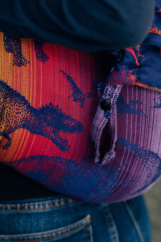 Preschool size wrap conversion waist-less onbuhimo baby backpack carrier in design Jurassic Park - New Era.