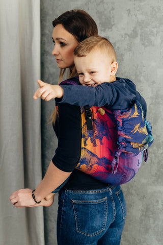 Preschool size wrap conversion waist-less onbuhimo baby backpack carrier in design Jurassic Park - New Era.