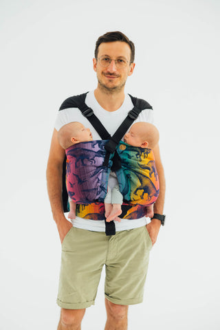 LennyTwin twin carrier and hip sling in jurassic park new era design