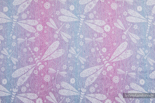 STANDARD SIDE - LennyLamb Limited Edition Dragonfly Lavender design baby wrap fabric sample, available at mama-roo.com