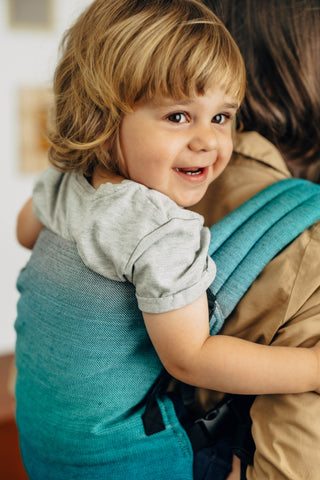 LennyLight wrap conversion soft structured baby backpack carrier (SSC) for children from newborn to 3yrs+ in design Airglow