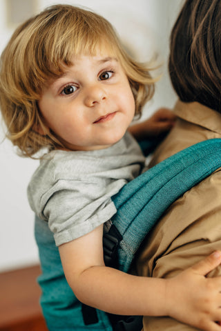 LennyLight wrap conversion soft structured baby backpack carrier (SSC) for children from newborn to 3yrs+ in design Airglow