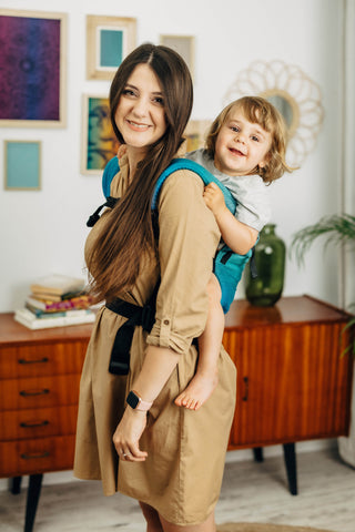 LennyLight wrap conversion soft structured baby backpack carrier (SSC) for children from newborn to 3yrs+ in design Airglow