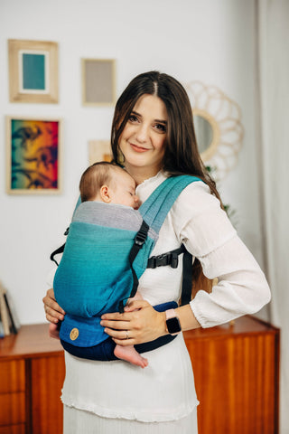 LennyLight wrap conversion soft structured baby backpack carrier (SSC) for children from newborn to 3yrs+ in design Airglow