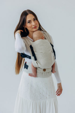 LennyLight wrap conversion soft structured baby backpack carrier (SSC) for children from newborn to 3yrs+ in limited edition luxury fabric blend (cotton/lyocell/hemp) design Airy