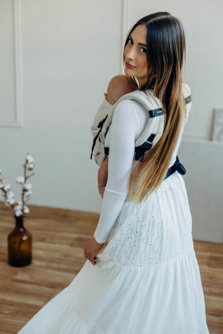 LennyLight wrap conversion soft structured baby backpack carrier (SSC) for children from newborn to 3yrs+ in limited edition luxury fabric blend (cotton/lyocell/hemp) design Airy