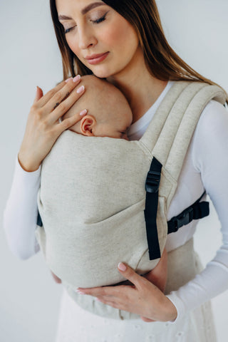 LennyLight wrap conversion soft structured baby backpack carrier (SSC) for children from newborn to 3yrs+ in limited edition luxury fabric blend (cotton/lyocell/hemp) design Airy