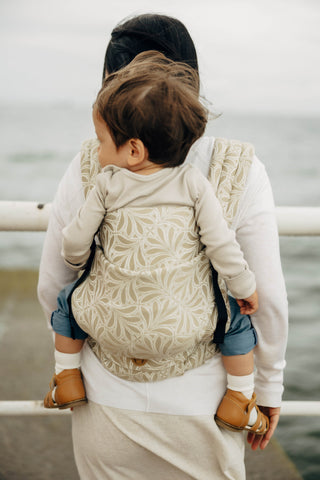 LennyLight wrap conversion soft structured baby backpack carrier (SSC) for children from newborn to 3yrs+ in bamboo / cotton luxury design Infinity Golden Hour