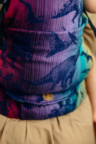 LennyLight wrap conversion soft structured baby backpack carrier (SSC) for children from newborn to 3yrs+ in design Jurassic Park - New Era