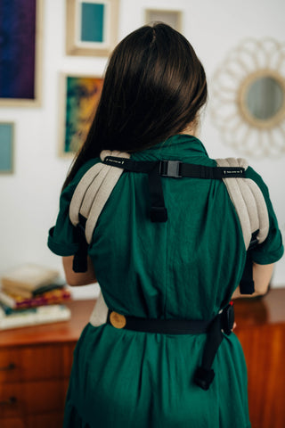 LennyLight wrap conversion soft structured baby backpack carrier (SSC) for children from newborn to 3yrs+ in design Peanut Butter