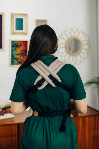 LennyLight wrap conversion soft structured baby backpack carrier (SSC) for children from newborn to 3yrs+ in design Peanut Butter