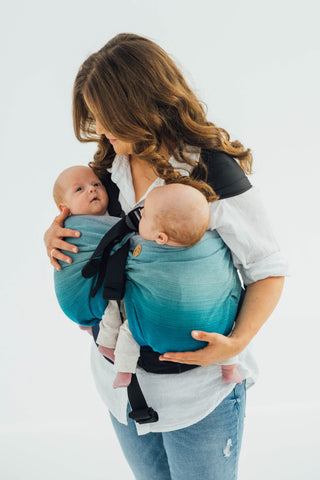LennyTwin twin carrier and hip sling in the airglow design