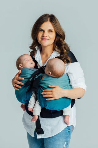 LennyTwin twin carrier and hip sling  in the airglow design