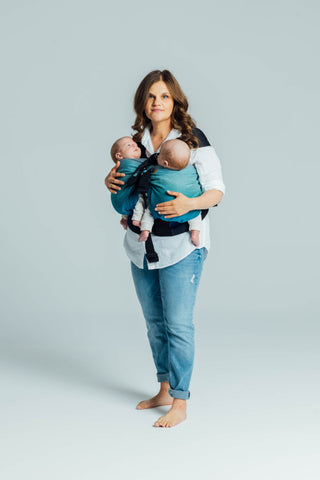 LennyTwin twin carrier and hip sling in the airglow design