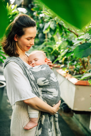 *LE* Long Woven Wrap, Birdy - White Noise *Clearance*