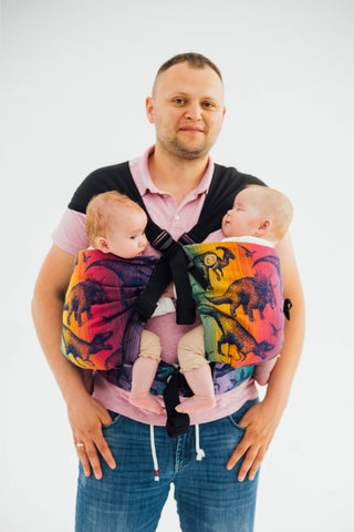 LennyTwin twin carrier and hip sling in jurassic park new era design