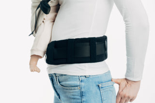 Maxi Lumbar Support Pad for extending waistband padding on baby carriers - shown on hip sling baby carrier - LennyHip / LennyTwin
