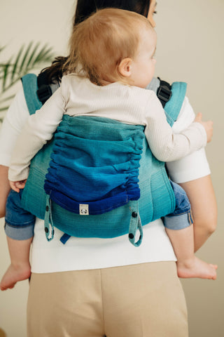 Wrap conversion waist-less onbuhimo baby backpack carrier Onbuhimo PRO in cotton broken twill weave design Airglow