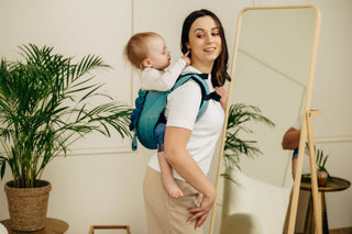 Wrap conversion waist-less onbuhimo baby backpack carrier Onbuhimo PRO in cotton broken twill weave design Airglow