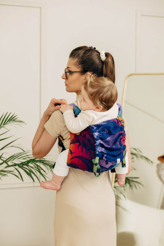 Wrap conversion waist-less onbuhimo baby backpack carrier Onbuhimo PRO in upgraded cotton Jacquard weave design Jurassic Park - New Era