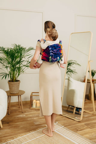 Wrap conversion waist-less onbuhimo baby backpack carrier Onbuhimo PRO in upgraded cotton Jacquard weave design Jurassic Park - New Era