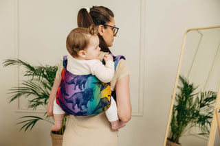 Wrap conversion waist-less onbuhimo baby backpack carrier Onbuhimo PRO in upgraded cotton Jacquard weave design Jurassic Park - New Era