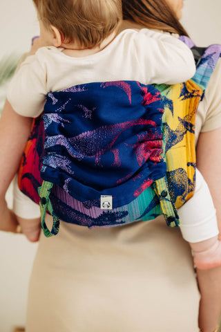 Wrap conversion waist-less onbuhimo baby backpack carrier Onbuhimo PRO in upgraded cotton Jacquard weave design Jurassic Park - New Era