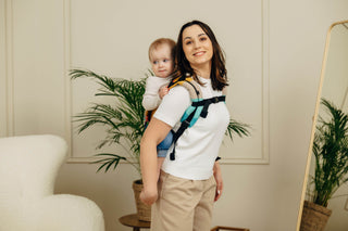 Wrap conversion waist-less onbuhimo baby backpack carrier Onbuhimo PRO in cotton broken twill weave design Pastels