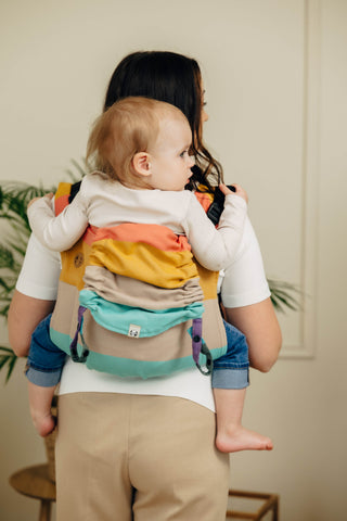 Wrap conversion waist-less onbuhimo baby backpack carrier Onbuhimo PRO in cotton broken twill weave design Pastels