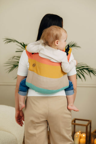 Wrap conversion waist-less onbuhimo baby backpack carrier Onbuhimo PRO in cotton broken twill weave design Pastels