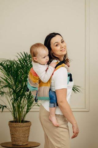 Wrap conversion waist-less onbuhimo baby backpack carrier Onbuhimo PRO in cotton broken twill weave design Pastels