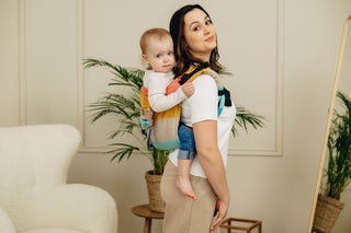 Wrap conversion waist-less onbuhimo baby backpack carrier Onbuhimo PRO in cotton broken twill weave design Pastels