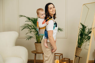 Wrap conversion waist-less onbuhimo baby backpack carrier Onbuhimo PRO in cotton broken twill weave design Pastels