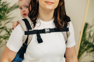 Wrap conversion waist-less onbuhimo baby backpack carrier Onbuhimo PRO in cotton broken twill weave design Peanut Butter