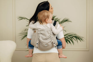 Wrap conversion waist-less onbuhimo baby backpack carrier Onbuhimo PRO in cotton broken twill weave design Peanut Butter