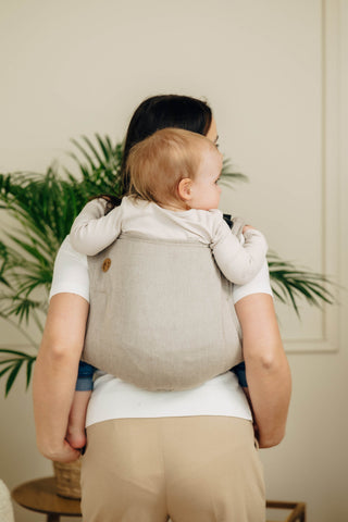 Wrap conversion waist-less onbuhimo baby backpack carrier Onbuhimo PRO in cotton broken twill weave design Peanut Butter