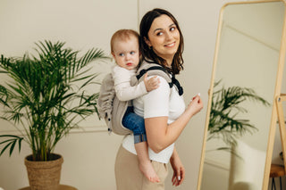 Wrap conversion waist-less onbuhimo baby backpack carrier Onbuhimo PRO in cotton broken twill weave design Peanut Butter