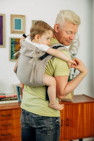 Waist-less wrap conversion baby backpack onbuhimo baby carrier in design Peanut Butter