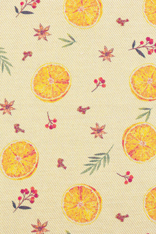 STANDARD SIDE - LennyLamb Limited Edition Orange Spice - Sliced design baby wrap fabric sample, available at mama-roo.com