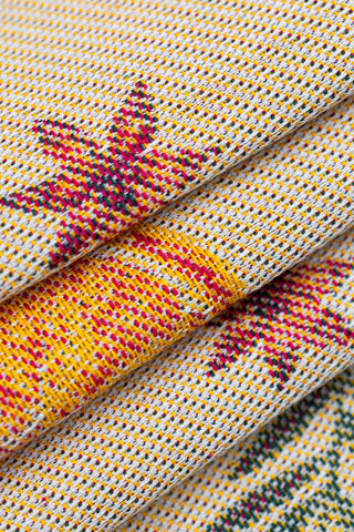 STANDARD SIDE - LennyLamb Limited Edition Orange Spice - Sliced design baby wrap fabric sample, available at mama-roo.com