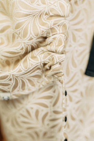 Preschool size wrap conversion soft structured baby backpack carrier (SSC) in bamboo / cotton luxury design Infinity Golden Hour