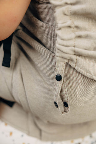 Wrap conversion preschool size soft structured baby backpack carrier (SSC) in design Peanut Butter